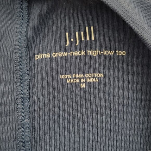 Ladies J.Jill Blue Pima Crew Next  High Low Tee , Size Medium - Picture 4 of 12